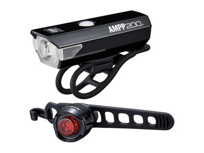 Cateye Ampp 200 / Orb Rechargable Bike Light Set