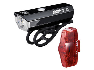 Cateye Ampp 200 / Viz 100 Bike Light Set