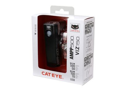 Cateye Ampp 500s / Viz 150 Bike Light Set: